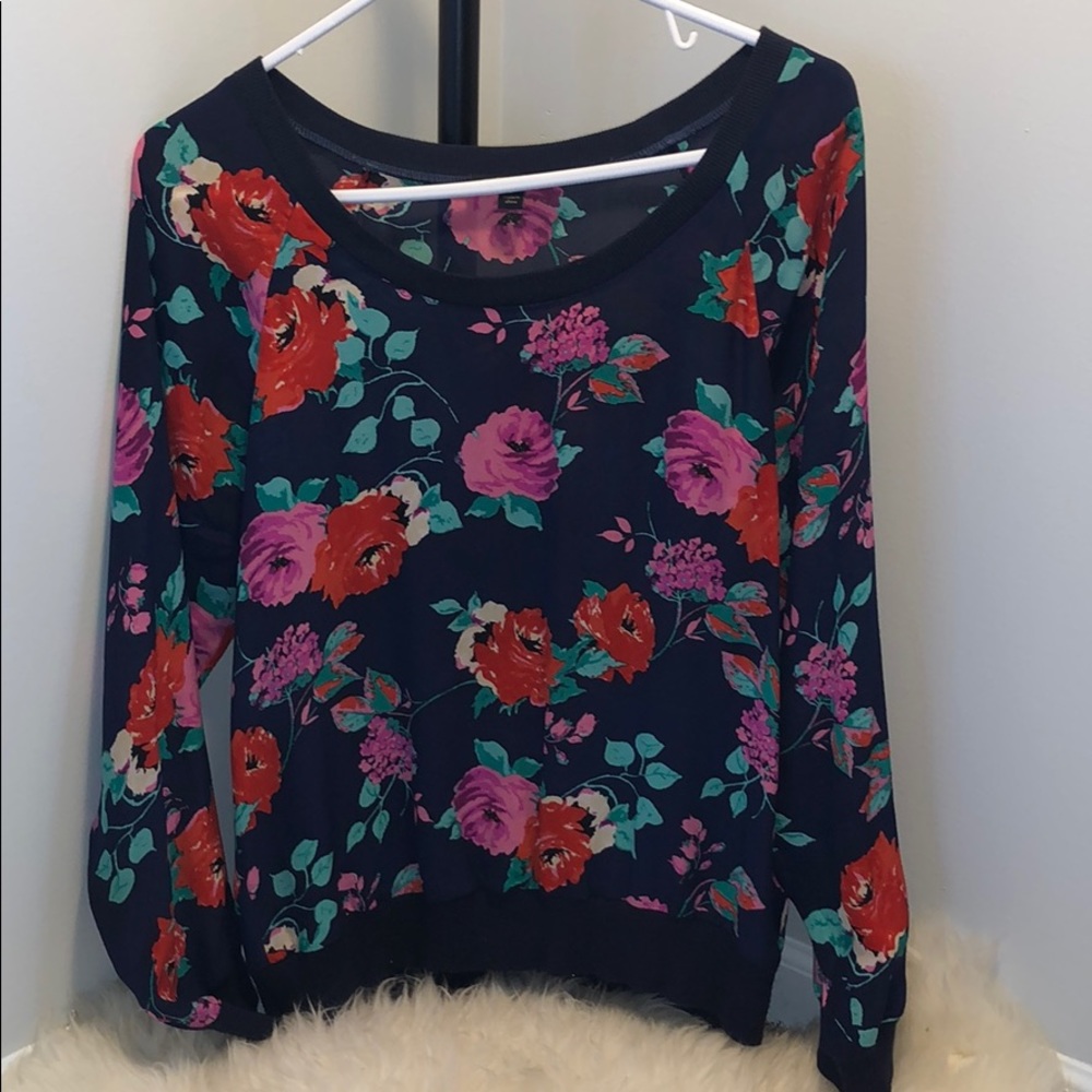 Ella moss floral blouse